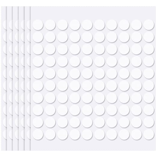 600pcs Foam Dual-Adhesive Dots, Self-Adhesive Mini Foam Dot Circles, Round EVA Tape for Wall Decoration Poster Greeting Cards Birthday Cards Invitation DIY Crafts- White