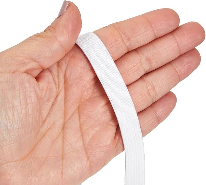 Juvale Elastic Band for Sewing - Half-Inch Knit Band for Waistbands & Half-Inch Elastic for Sewing - Bulk 109-Yard Roll & Craft Supplies - 109 Yds, White