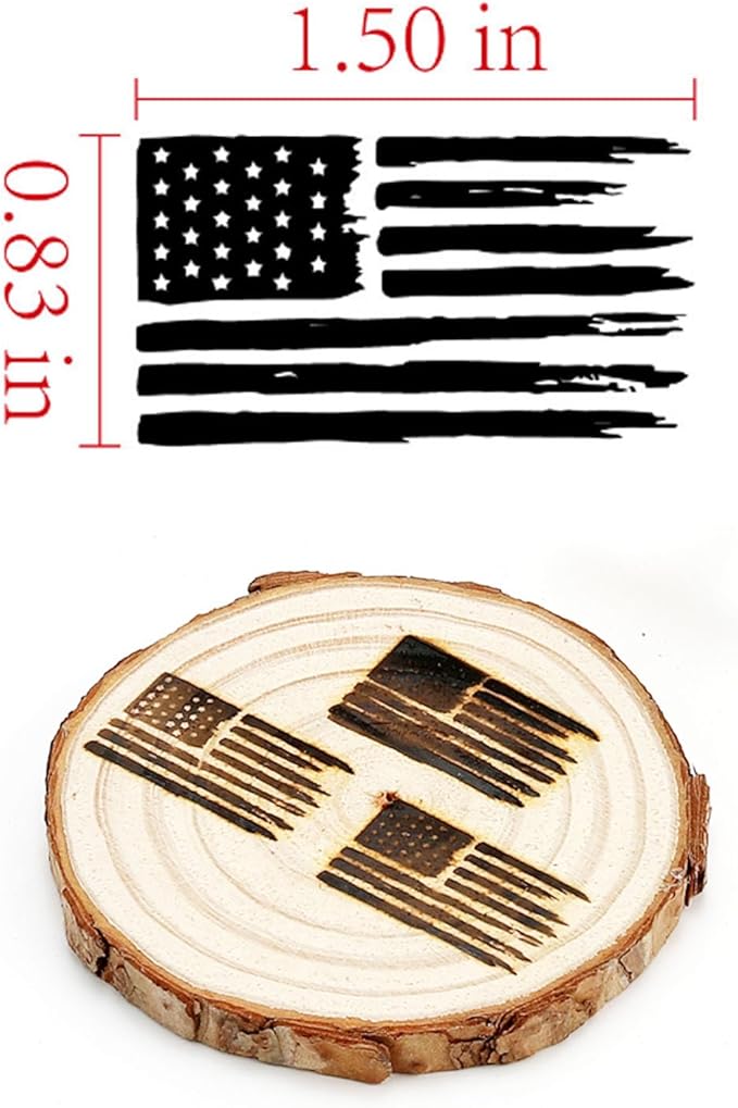 AIMOADO The American Flag Branding Iron Stamp, 1 1/2" Wood Branding Iron Personalized Logo for Meat, Burger, Wood, Hats with Full Set Tools