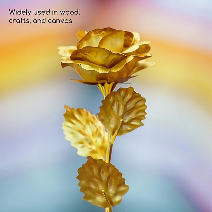 MEEDEN Metallic Gold Acrylic Paint: 1L /33.8 oz Heavy Body Gold Leaf Paints for Canvas Crafts Paintings