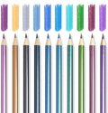 Mifuner 10Pcs Metallic Colored Pencils Set, Oil Based Drawing Pencils, Pre-sharpened Wooden Professional Sketch Pencil Art Supplies for Adults, Coloring Books, No Duplicates
