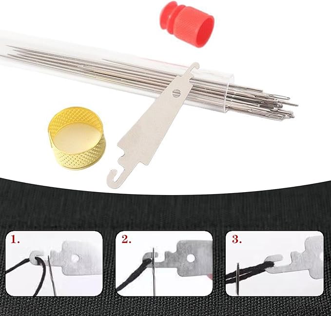 Big Eye Steel Sewing Needles Kit, 37Pcs Sewing Tool Set, Stainless Steel Hand Sewing Needles, Portable DIY Hand Made Craft Set, Suitable for Handcraft Lovers and Everyday Use