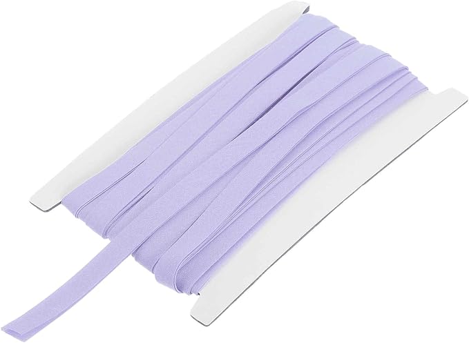 MECCANIXITY 2/5 Inch Double Fold Bias Tape Continuous Bulk Bias Tape for Sewing, Seaming Quilting Hemming Binding Crafts (Light Purple 12 Yards)