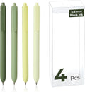 Y YOMA 4 Pcs Fine Point 0.5mm Gel Pen Black Ink Retractable Ballpoint Pen Smooth Writing Quick Dry Gel Pens Cute Aesthetic Pen Pastel Refillable Pen for School Home Office Supplies, Leaf Green