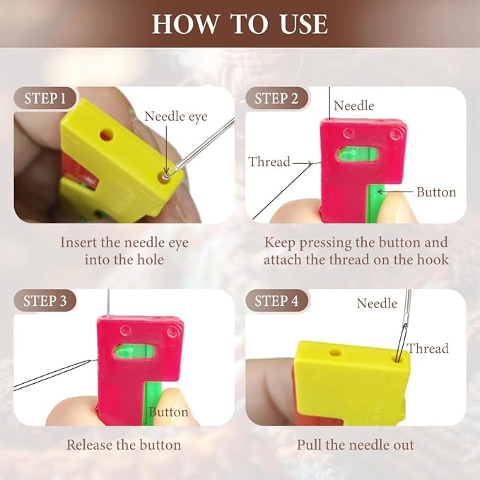 Automatic Needle Threader,2024 New Plastic Needle Threaders,Used to Quickly Thread The Thread Into The Needle Hole, Suitable for The Elderly and Those Who Like to Do Needlework(Random Color) (6 PCS)