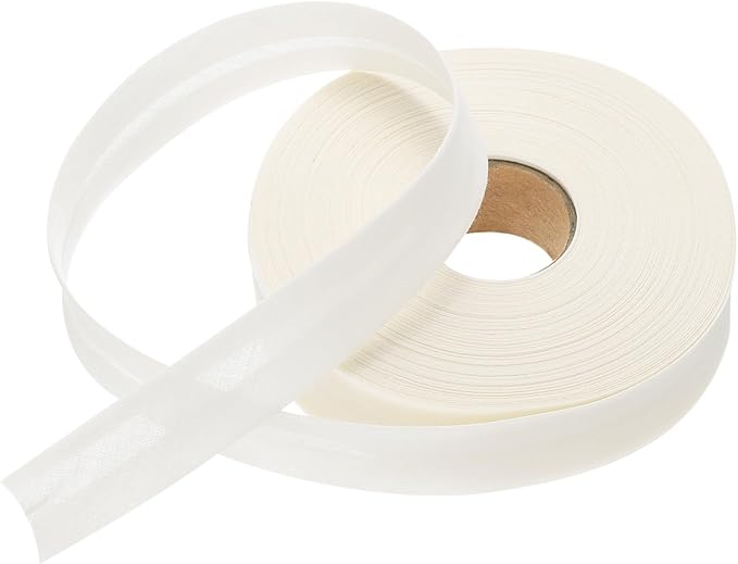 MECCANIXITY 1 Inch Single Fold Bias Tape Polyester Continuous Bulk Bias Tape for Sewing,Seaming Quilting Hemming Binding Crafts (Beige 25 Yards)