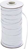XKDOUS Elastic Band for Sewing, 3/8 Inch 50 Yards White Knit Elastic Bands High Elastic Cord for Sewing Waistband and Pants Waist