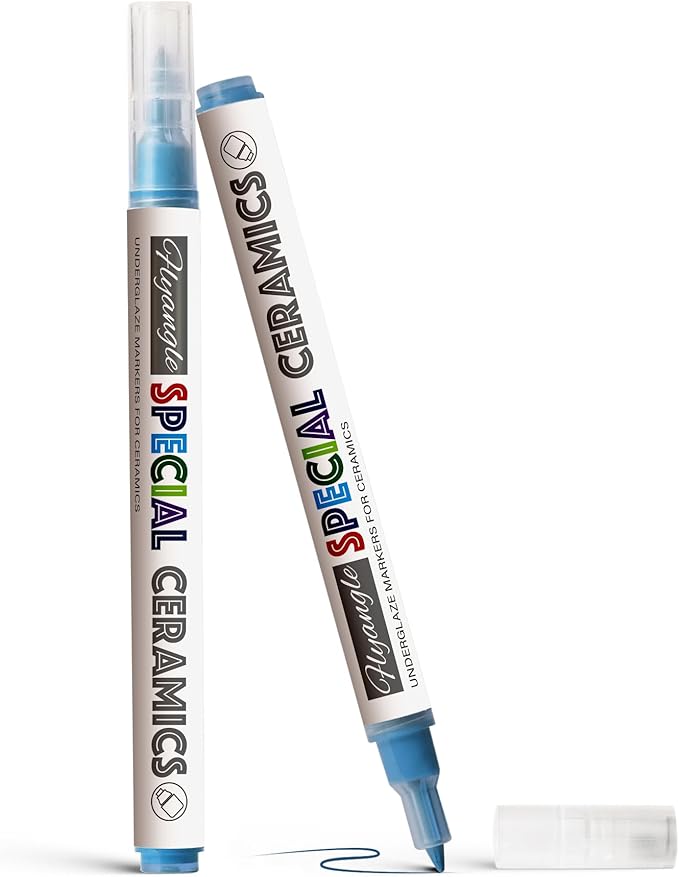 Underglaze Pen for Ceramics, Underglaze Marker for Pottery Glaze, Pottery Pen, Porcelain, and DIY Ceramic Decorating - Blue（Classic Hard Tip-1PK）