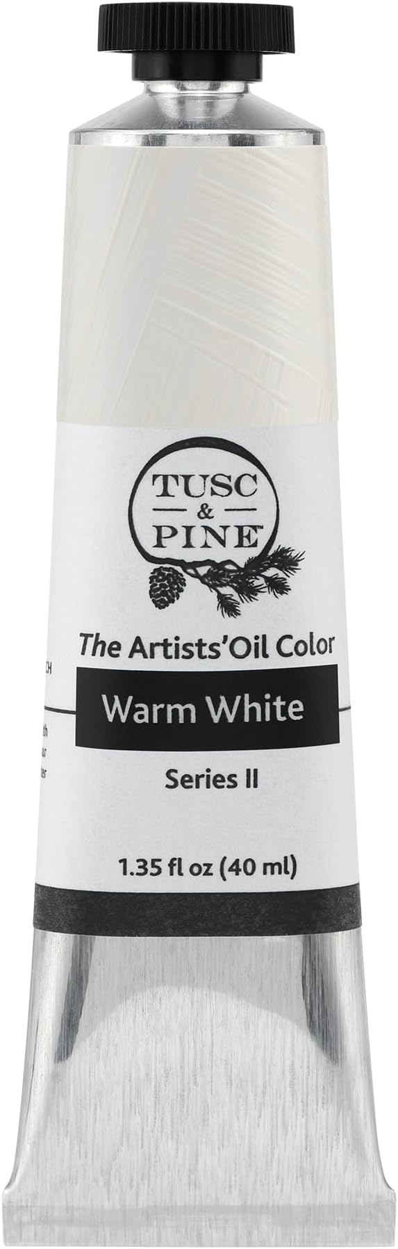 Tusc & Pine Artist Oil Paint - Warm White, 40 ml, Non-Yellowing, Rich & Creamy Consistency, Maximum Pigment Load, Small Batch Milled Oil Paints Made in the USA for Professional Artists