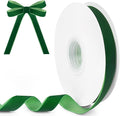 Green Velvet Ribbon, 5/8 inch 10 Yards Vintage Velvet Ribbons Perfect for Christmas Tree Ornaments, Gift Wrapping, Wedding Decoration, Bows, Sewing, Crafts, Wreath and More