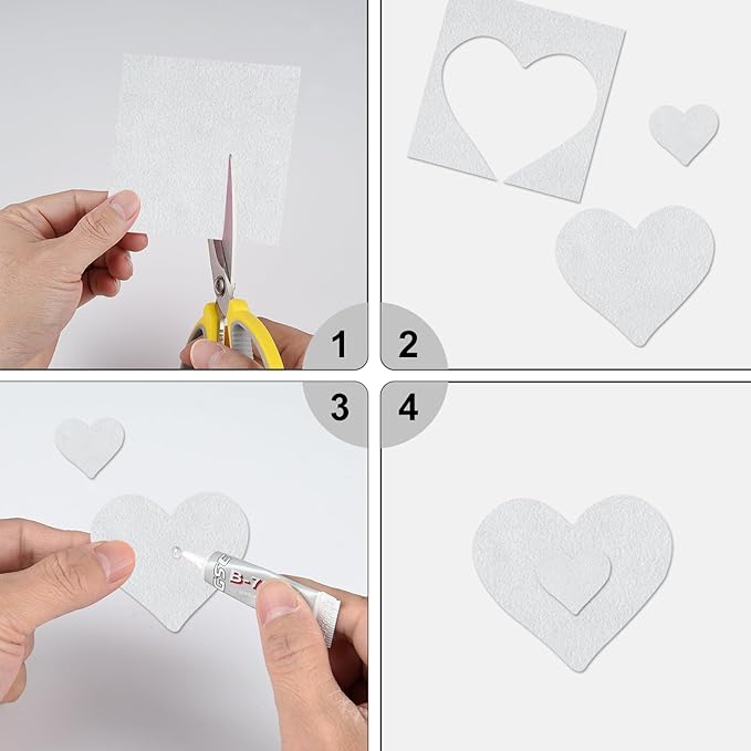 20 Pcs White Felt Fabric Sheet 8" x 12" Assorted Color Felt Fabric Sheets for Crafts DIY Handcraft Sewing Squares Patchwork Nonwoven