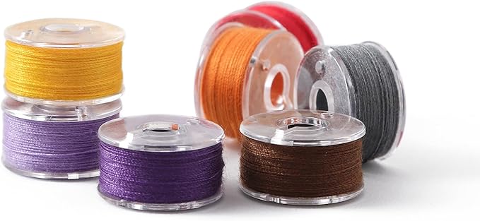 36Pcs Bobbins and Sewing Threads with Bobbin Case, Sa156 Bobbins Plastic with Case for Brother, Bro-Ther, Singer, Sewing Machine Accessories (Multi-Color)