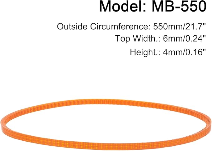 uxcell 4pcs MB Series Standard Sewing Machine Belts MB-550 Motor Drive V Belt, 550mm / 21.7" Outside Circumference