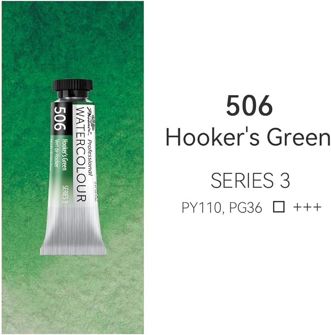 PHOENIX Professional Watercolor Paint Single Tube - 0.47 Fl Oz / 14ml - Hooker's Green
