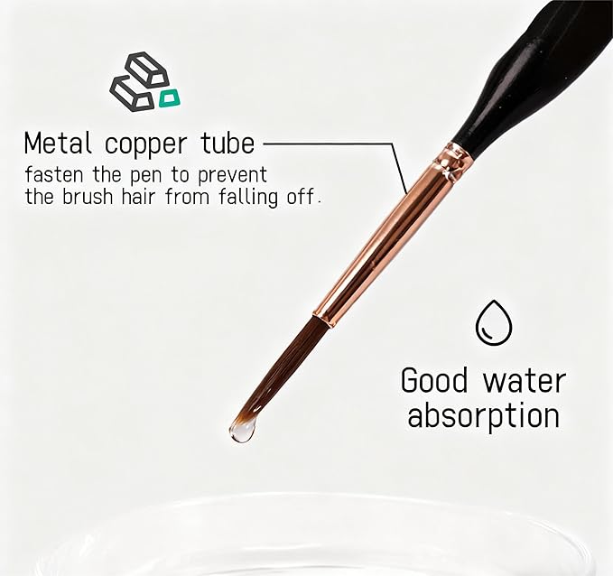 Detail Paint Brushes 11 Pcs for Acrylic, Oil Painting - Artist-Grade Nylon Bristles, Comfortable Handles, Ideal for Beginners & Artists