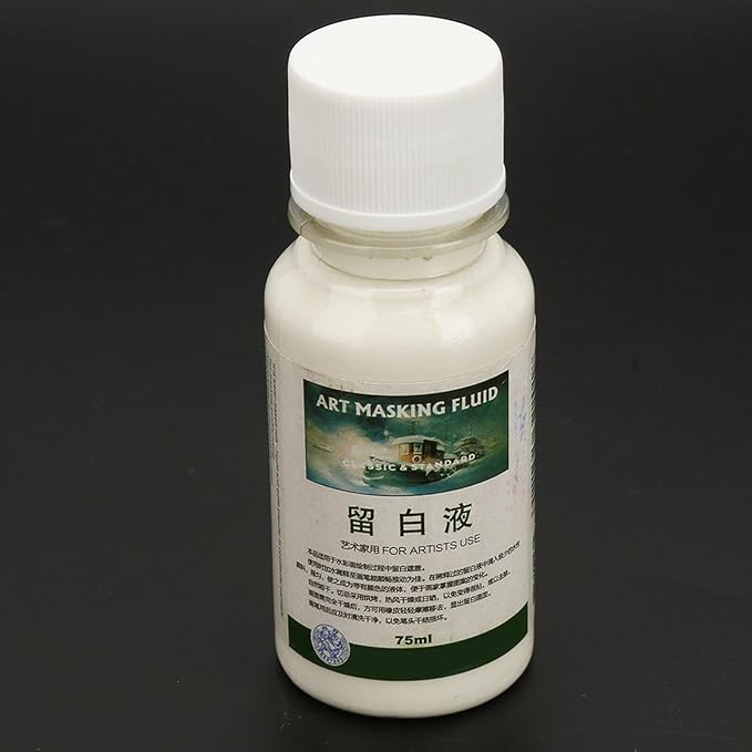Masking Fluid for Watercolor Painting, Painting Media Pigment Covering Liquid, Art Masking Liquid Watercolors, 75ml