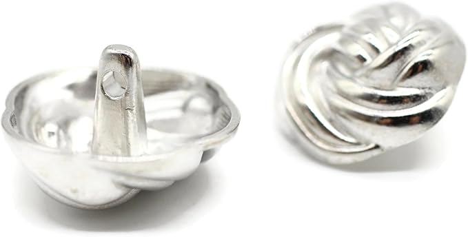 Floral Silver Metal Shank Buttons - 12 Pcs - 3 Size Options - Luxury Floral Round Wave Metal Shank Buttons for Men Women Blazer Coat Uniform Shirt Suit and Jacket Sewing Craft DIY FLR9323