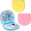 3Pack Mini Sewing Kit, Small Sewing Kit Mini, Emergency Sewings Tool with Scissors, Threads, Needles for Emergency Clothes Repair(Dark Pink, Yellow, Dark Blue)