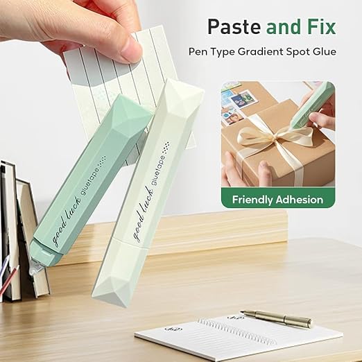 4PCS Double Sided Tape Pens, Double Sided Tape Roller, 6 mm x 196 Inch Gradient Color Glue Tape Roller, Adhesive Tape for Scrapbooking, Gift Wrapping, Photo Mounting, School Office & Crafts (Pink)