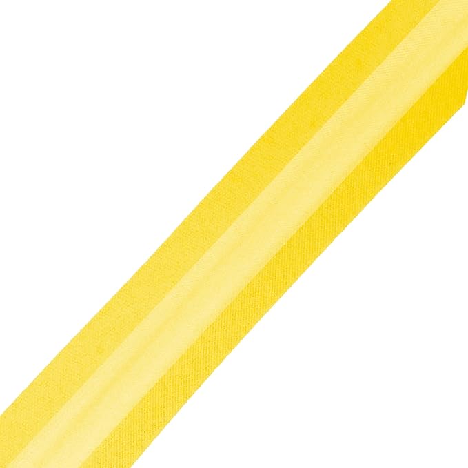 Mandala Crafts 55 Yards 1 Inch Yellow Double Fold Bias Tape for Sewing - Bias Binding Tape for Quilting Binding, Hemming, Seam, and Fabric Piping