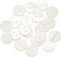 uxcell 21Pcs Natural Shell Button, 2 Hole 11.5mm Round Mother of Pearl Buttons for Shirt Coats Suits Jackets Jeans Skirts DIY Sewing Crafts, White