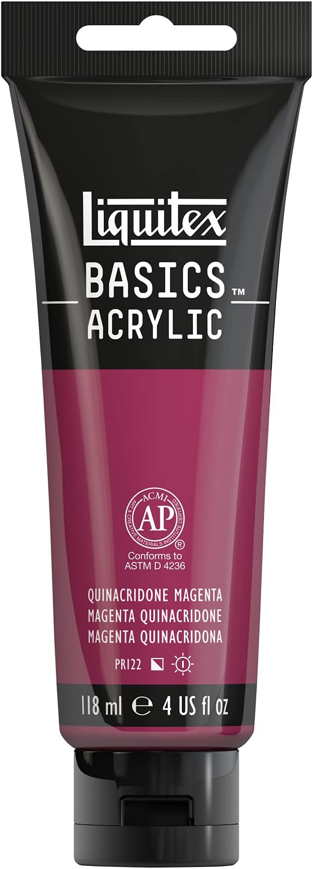 Liquitex BASICS Acrylic Paint, 118ml (4-oz) Tube, Quinacridone Magenta