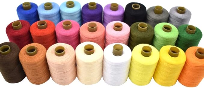 Sewing Thread 24 Colors Sewing Industrial Purpose for Machine and Hand Stitching 1000 Yards Polyester