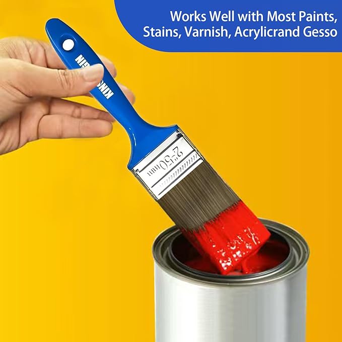 King Origin Versatile Paint Brush Set, 5 Pack, 2 Inch Paint Brushes, Small Paint Brushes for Walls, Furniture, Crafts - Detailed Painting & Larger Surface Coverage