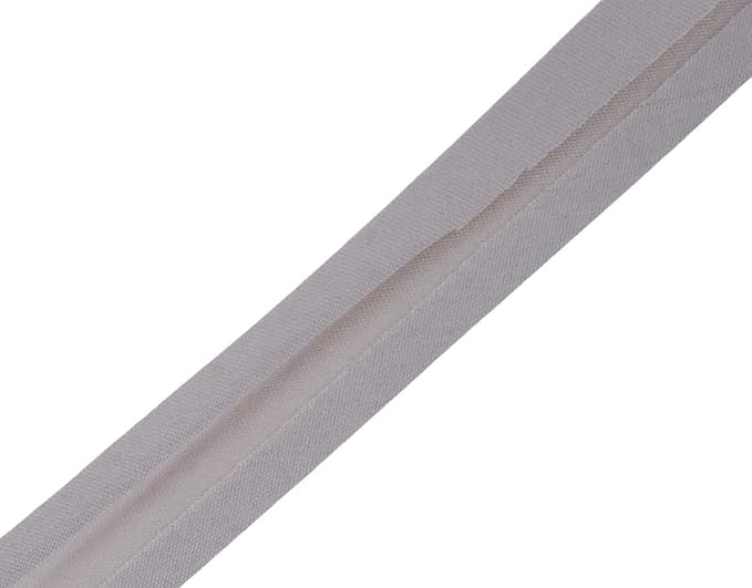 Mandala Crafts 55 Yards 1/4 Inch Gray Double Fold Bias Tape for Sewing - Bias Binding Tape for Quilting Binding, Hemming, Seam, and Fabric Piping