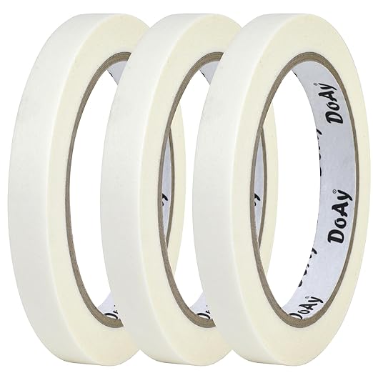 3 Pack White Masking Tape - Painters Tape 0.50 Inch Wide - Multi-Surface, Water Resistant, Indoor & Outdoor Use - 270FT Total - Artist Tape for Paint, Wall, Watercolor (#4010)