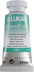 LUKAS 1862 Aquarell Artists' Watercolor Tubes, Verona Green Earth 24 ml - Vibrant Professional Grade Watercolor Paint - Easy-to-Wet, Intense Color, Long-lasting - Ideal for Professional Watercolorists