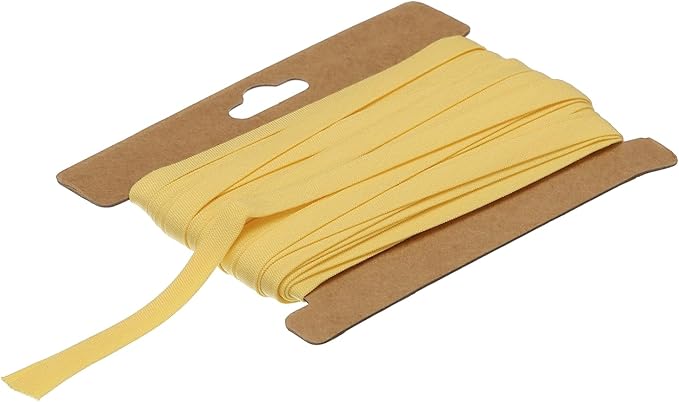 MECCANIXITY 1/4 Inch Double Fold Bias Tape Cotton Continuous Bulk Bias Tape for Sewing,Seaming Quilting Hemming Binding Crafts (Lemon Yellow 6 Yards)