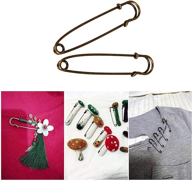 50 Pcs Safety Pins Heavy Duty Large Safety Pins (Brown)