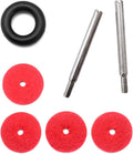 YEQIN 2 Pieces Metal Vintage Domestic Home Sewing Machine Screw-in Fine Thread Spool Pins + 1 Pcs Bobbin Winder Tire + 4 Pcs Red Spool Pin Felt Pad for Singer Sewing Machine
