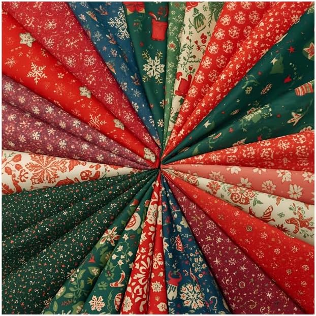 Christmas 8 Piece Fat Quarter Set 18" x 21" Mystery Bundle Precut