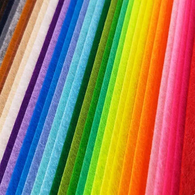Felt Sheets, 40 Pcs 8 X 12 inches (20 X 30cm) 1mm Thick Soft Felt Fabric Sheet, DIY Craft Sewing Pre-Cut Quilt Squares, Premium Colorful Hard Fabric Sheets for Handmade Crafting and DIY Projects.