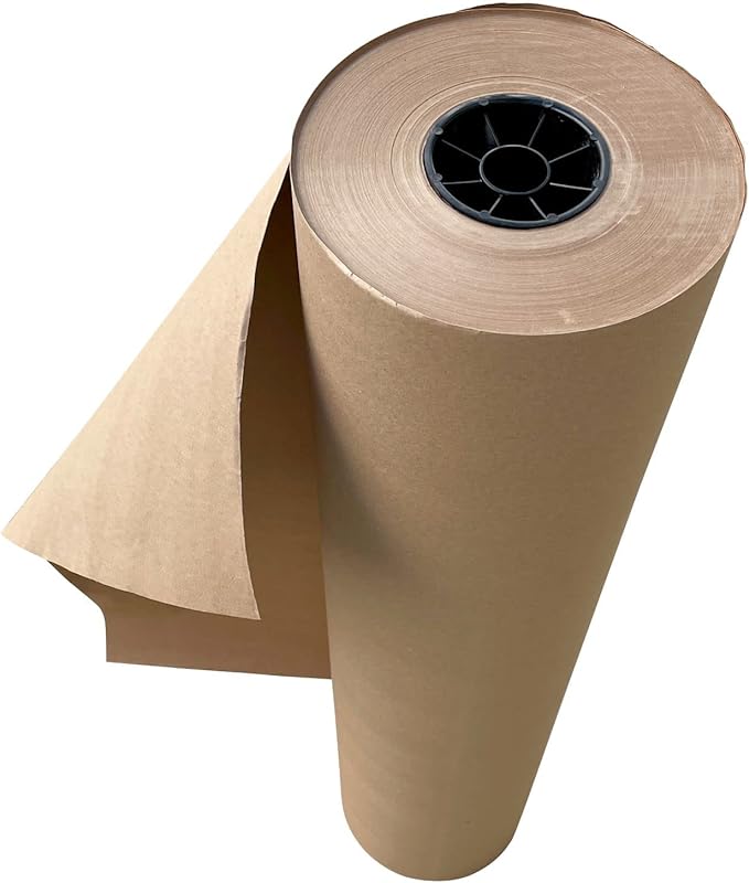 Sandbaggy Lightweight Kraft Paper Rolls - 30 lb. Recycled Paper - Shipping, Packing, Wrapping, Arts and Crafts - Made in The USA (Brown) (24 in x 1200 ft (1 roll), Brown)