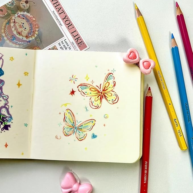 Mifuner 4.8x4.8in 80gsm Mini Notebooks Art Blank Pages Sketchbooks Travel Journal Pocket Hardcover Paint Writing Notebook Blank Diary Memo Planner Sketchbook Fabric Cover.Fishbone Cat
