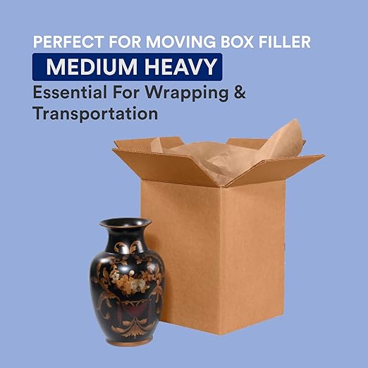 Box USA Kraft Brown Paper Roll, 50#, 12" x 720', 100% Recycled Paper, Ideal for Shipping, Packing, Moving, Gift Wrapping, Craft, Dunnage and Parcel