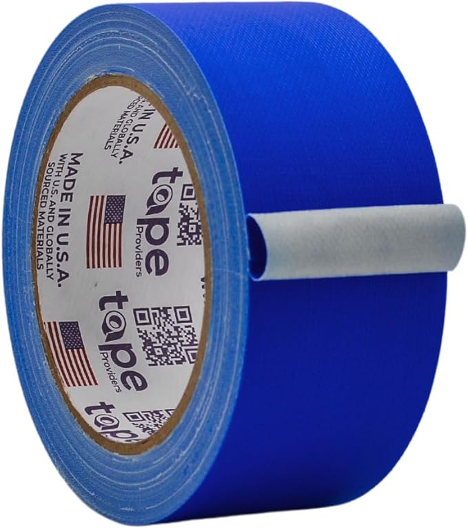 WOD GTC12 Gaffer Tape, Dark Blue Low Gloss Finish Film, 2 inch x 60 ft. Residue Free, Non Reflective Cloth Fabric, Secure Cords, Water Resistant, Photography, Filming Backdrop, Production