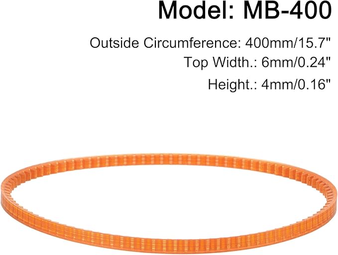 uxcell 4pcs MB Series Standard Sewing Machine Belts MB-400 Motor Drive V Belt, 400mm / 15.7" Outside Circumference