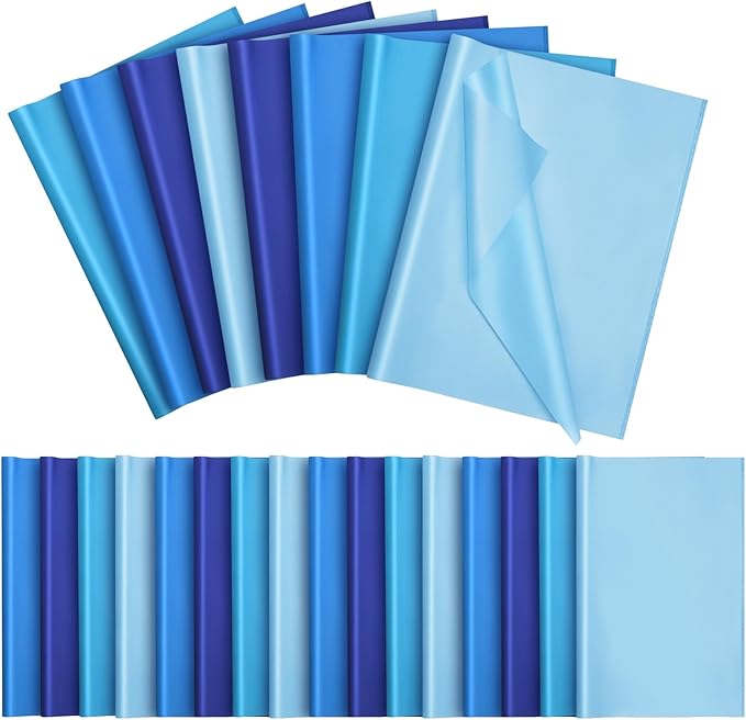 Qilery 500 Sheets Blue Tissue Paper Bulk for Gift Bags 15 x 20 Inch Acid Free Packaging and Wrapping Paper Sheets for Winter Easter Decoration DIY Crafts, Bouquet, Wedding Birthday Party, Packing