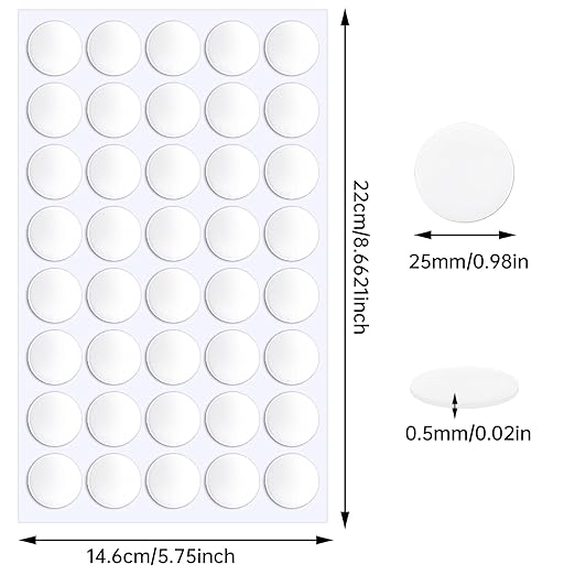 JANYUN 140 Pcs Double Sided Sticky Dots Removable Round Putty Clear Double Sided Tape for Crafts No Trace Sticky Tack Adhesive Tape (25 mm)