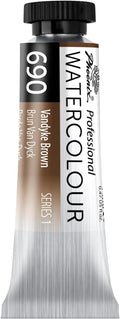 PHOENIX Professional Watercolor Paint Single Tube - 0.47 Fl Oz / 14ml - Vandyke Brown