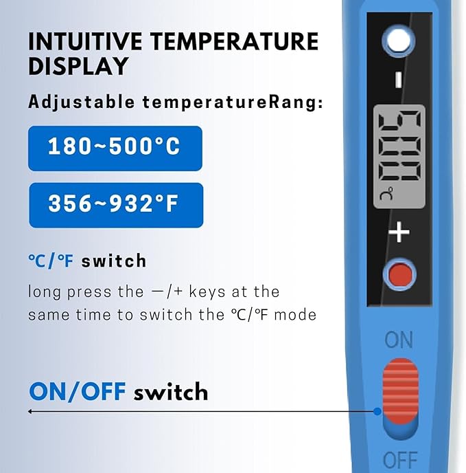ACRSIKR Wood Burning Kit, LED Display Wood Burning Tool Adjustable Temperature Woodburning Pyrography Pen Kit for Adults 46 Pcs