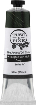 Tusc & Pine Artist Oil Paint - Wellington Vert Noir Deep, 150 ml, Non-Yellowing, Rich & Creamy Consistency, Maximum Pigment Load, Small Batch Milled Oil Paints Made in the USA for Professional Artists