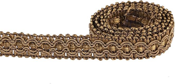 Gimp Braid Trim, 0.7 Inch / 10M(10.9 Yards) Fabric Trim for Curtains, Upholstery, Sewing, Hand DIY Crafts, Costume and Home Decorative（Coffee）