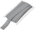 MECCANIXITY 1 Inch Double Fold Bias Tape Continuous Bulk Cotton Bias Tape for Sewing Seaming Quilting Hemming Binding Crafts (White Gray 12 Yards)