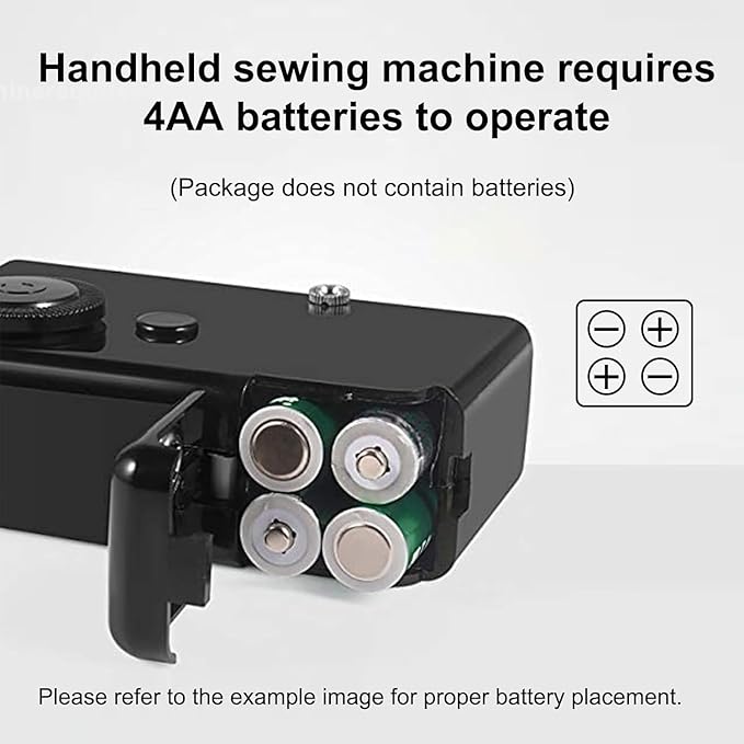 Handheld Sewing Machine, Hand Sewing Machine, Portable and Easy-to-Use, Battery and USB Operated, Ideal for Beginners and Home Use - Black