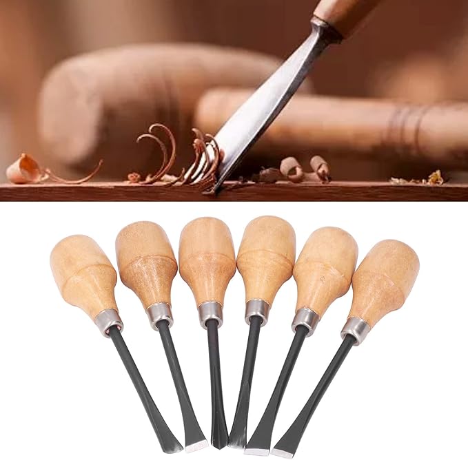 Culnflun Wood Carving Chisel Set Kit, Sculpture Hand Tools, DIY Hemispherical Handle, Craft Accessories for Art
